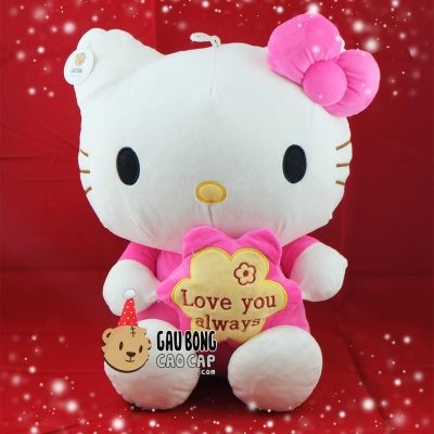 Hello Kitty ôm hoa, tượng trưng cho sự dịu dàng và tình yêu