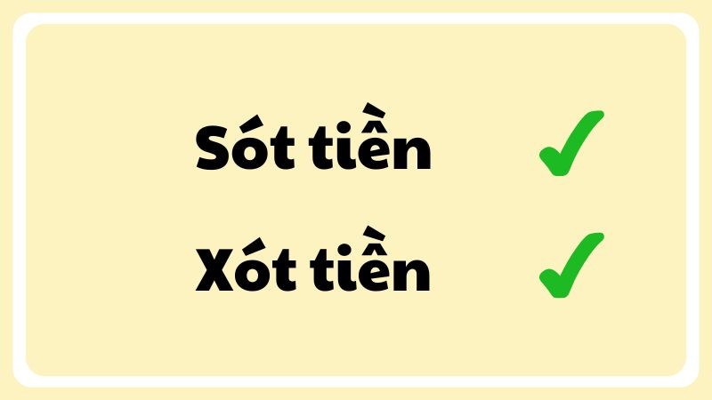 Hình ảnh minh họa cho sự phân biệt giữa xót tiền và sót tiền