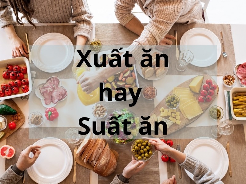 Minh họa sự nhầm lẫn giữa "suất ăn" và "xuất ăn"