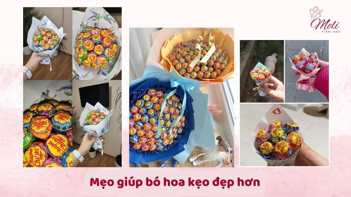 Cách làm bó hoa kẹo mút tại nhà