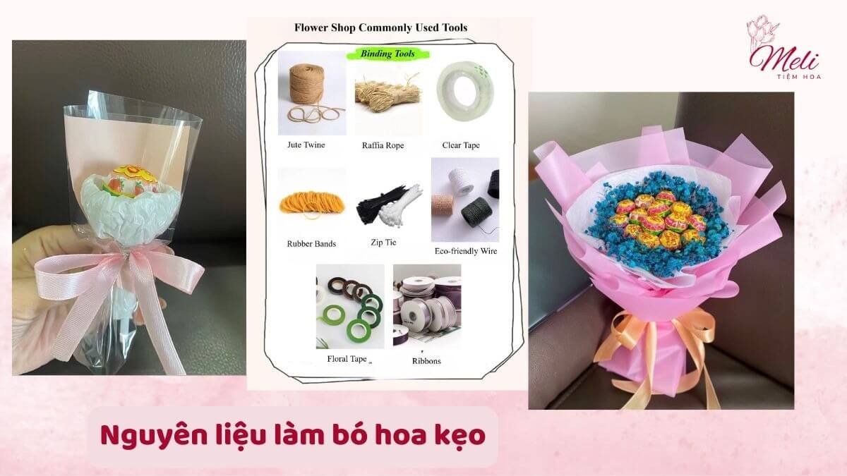 Cách làm bó hoa kẹo mút đơn giản tại nhà