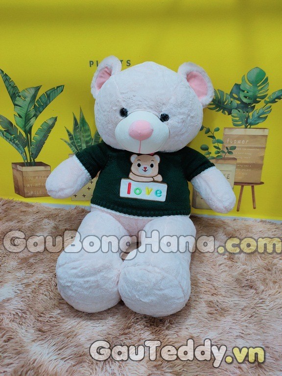 Gấu Bông Tai Hồng Áo Love