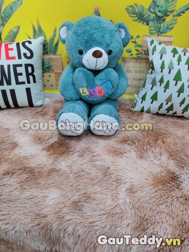 Gấu Bông Love Xanh Ngọc