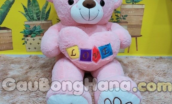 Gấu Bông Love Hồng