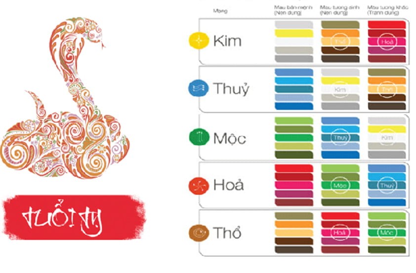 Các gam màu phong thủy phù hợp và cần tránh cho tuổi Quý Tỵ
