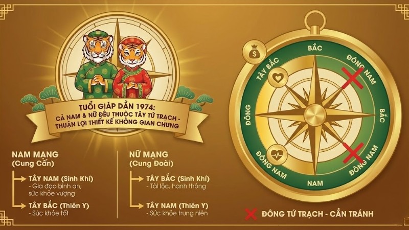 Sinh năm 1974 hợp hướng nào?