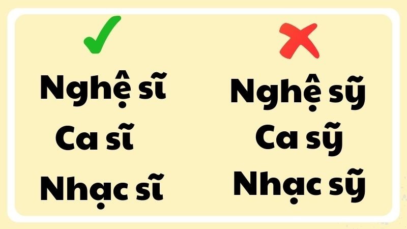 Nghệ sỹ hay nghệ sĩ, ca sỹ hay ca sĩ, nhạc sỹ hay nhạc sĩ đúng chính tả