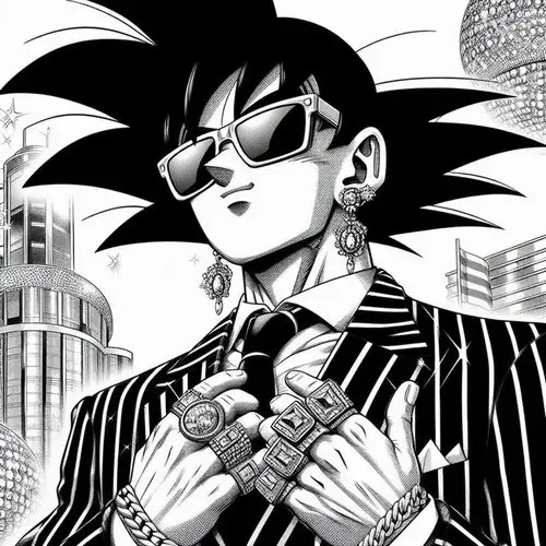 Hình troll Songoku nhìn Vegeta với ánh mắt bất lực
