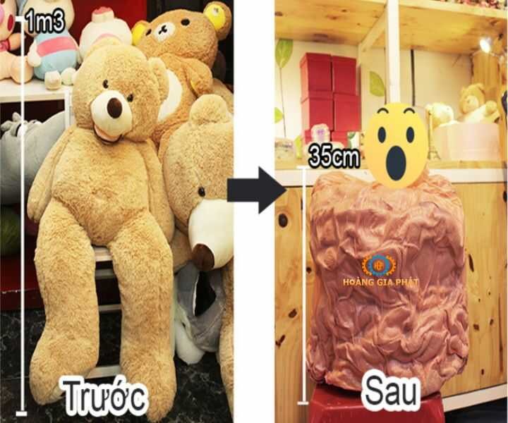 Quy trình hút chân không gấu bông