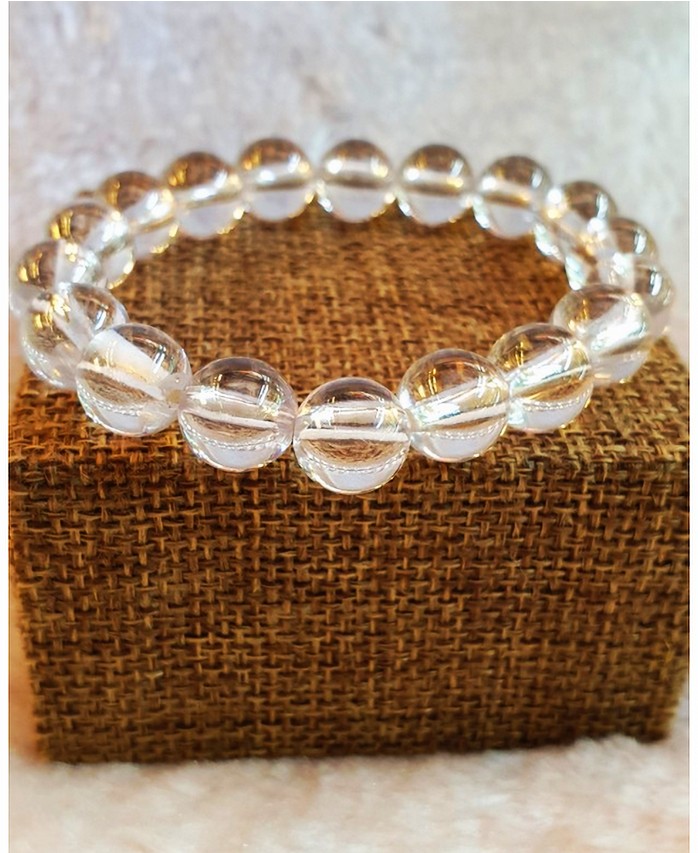 Vòng tay đá Topaz trắng tinh khiết, biểu tượng của sự trong sáng và may mắn