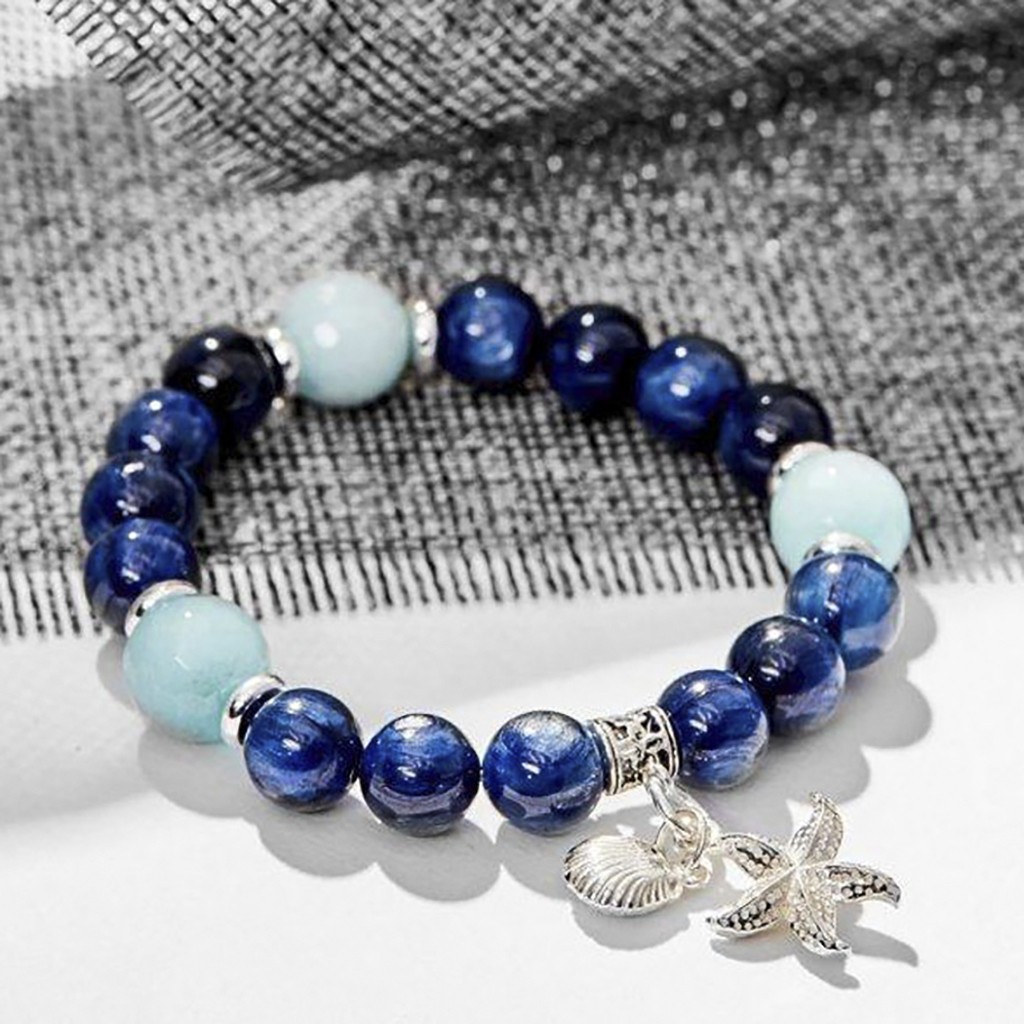 Vòng tay đá Sapphire xanh thẫm, mang vẻ đẹp huyền bí và sang trọng